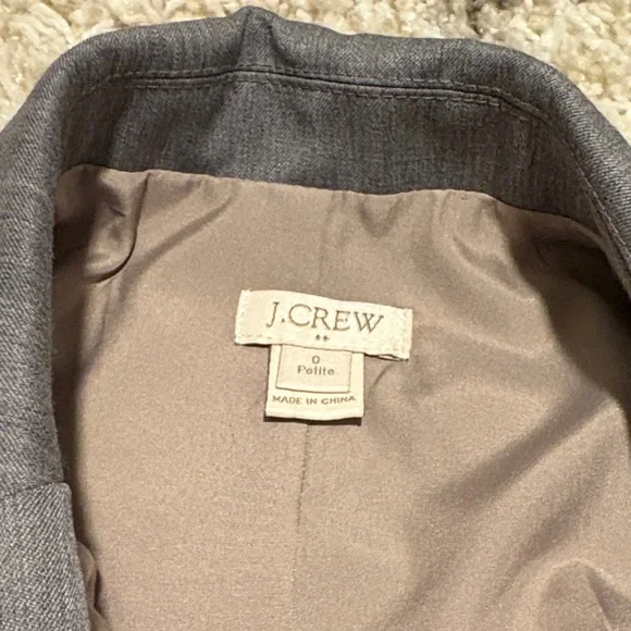 J. Crew Textured Gray Suit Set Blazer and NWT Trousers Size 0 Petite - Picture 6 of 11